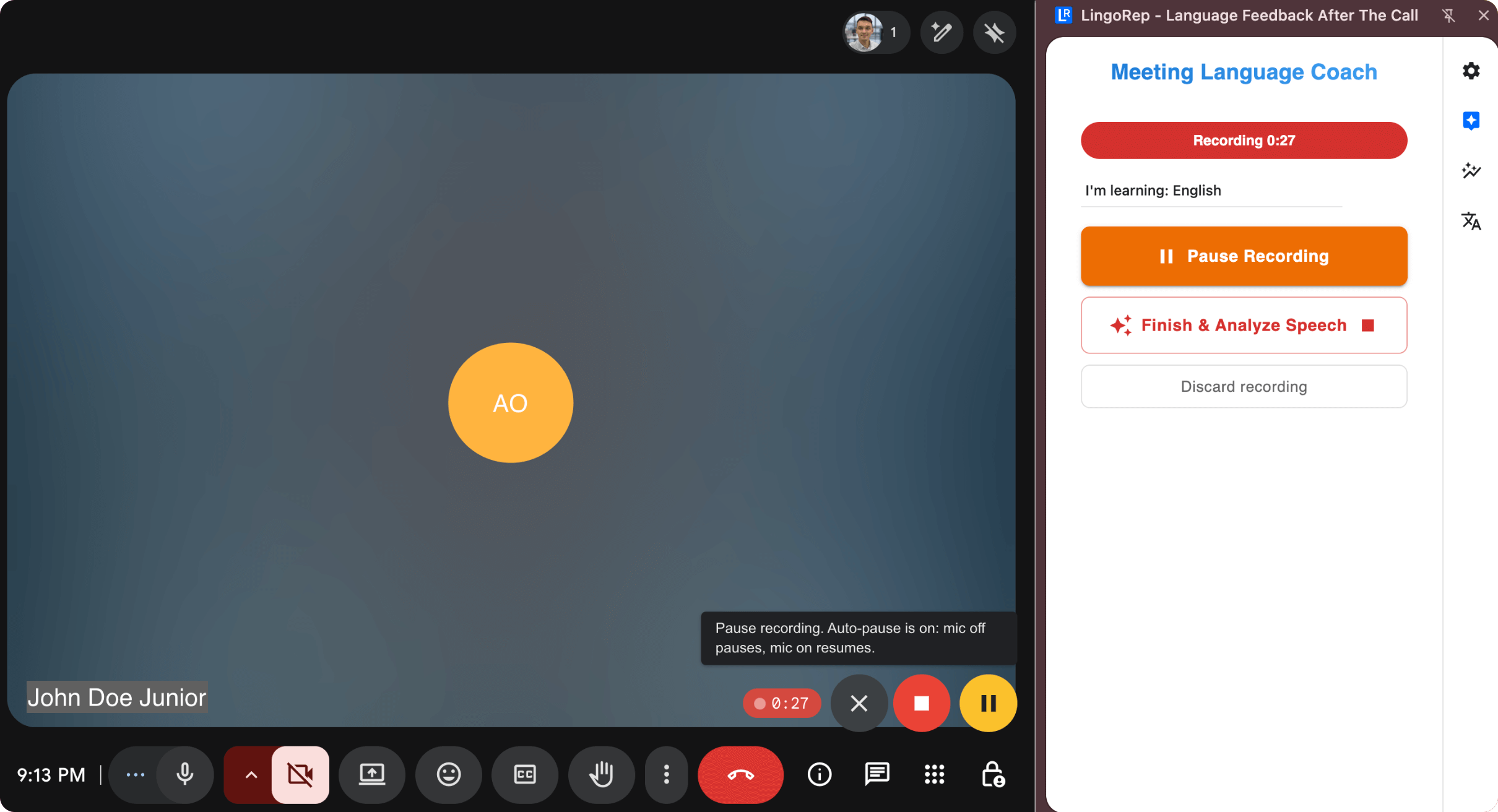 Screenshot with sidebar